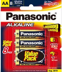 Panasonic AA Alkaline Battery 8 Pack