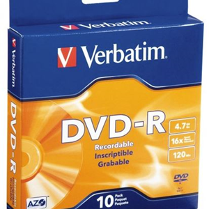Verbatim DVD-R 4.7GB 16x 10 Pack on Spindle