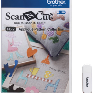 Brother CAUSB2  Scan N Cut Fabric - USB Number 2 Applique Pattern