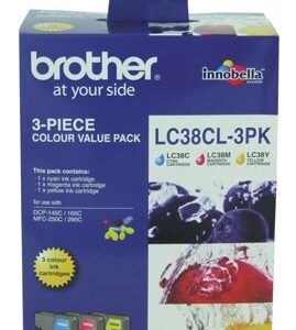 Brother LC38CL3PK CMY Colour Ink Cartridges (Triple Pack)