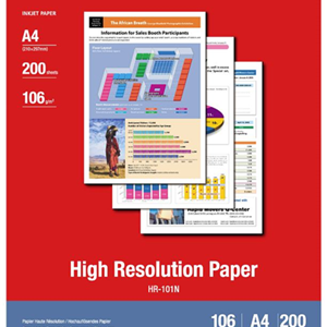 Canon HR-101N A4 High Resolution 106gsm Photo Paper - 200 Sheets