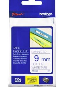 Brother TZe-223 9mm x 8m Blue on White Tape