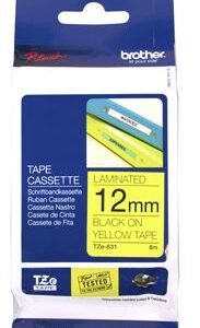 Brother TZe-631 12mm x 8m Black on Yellow Tape