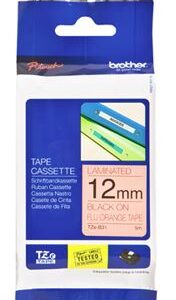 Brother TZe-B31 12mm x 8m Black on Fluro Orange Tape
