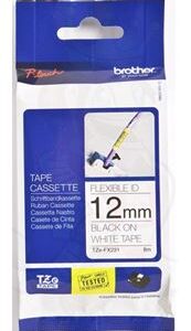 Brother TZe-FX231 12mm x 8m Black on White Flexi ID Tape