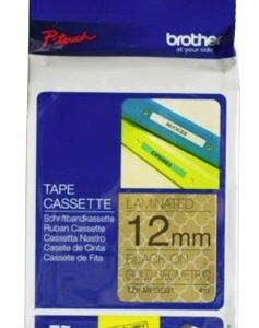 Brother TZe-MPGG31 12mm x 4m Black on Gold Geometric Tape