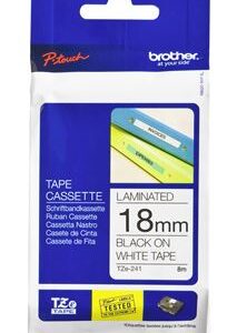 Brother TZe-241 18mm x 8m Black on White Tape