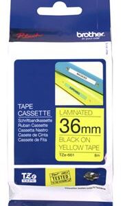 Brother TZe-661 36mm x 8m Black on Yellow Tape
