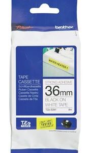 Brother TZe-S261 36mm x 8m Extra Strength Black on White Tape