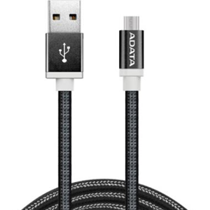 ADATA USB Type A to Micro USB Braided Connection Cable - 1m Black
